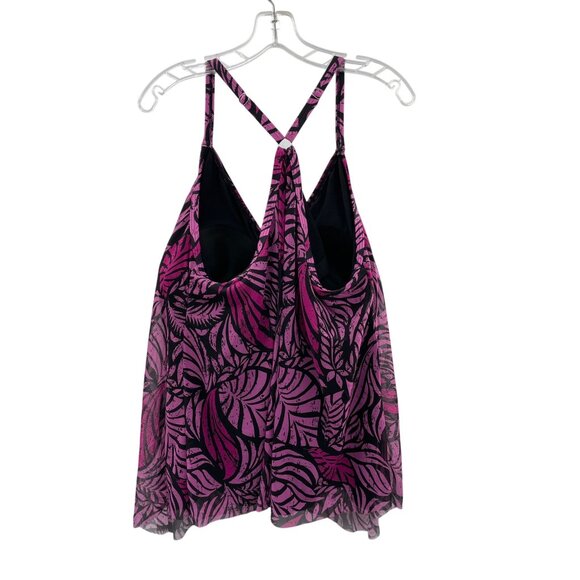Swimsuits for All Tankini Top Womens 24 Used Black Pink/Purple - Picture 16 of 16